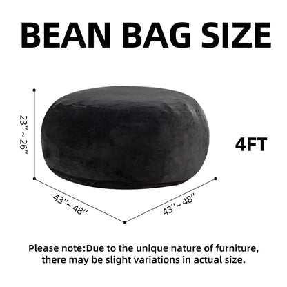 Adult beanbag chair with padded beanbag inside, memory foam chair, soft flannel washable cover, ideal reading seat for bedrooms and dorms.