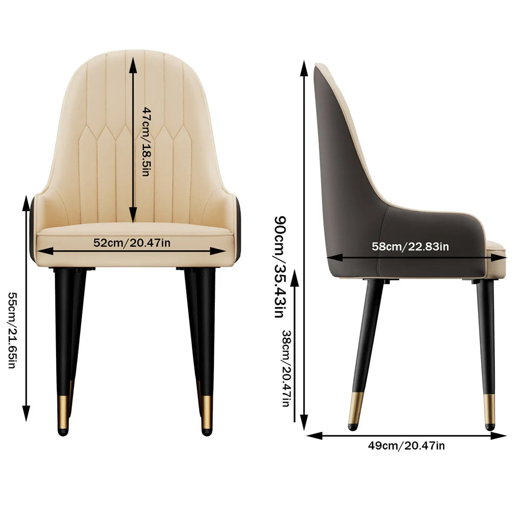 Set of 2 Luxury Microfiber Leather Dining Chairs