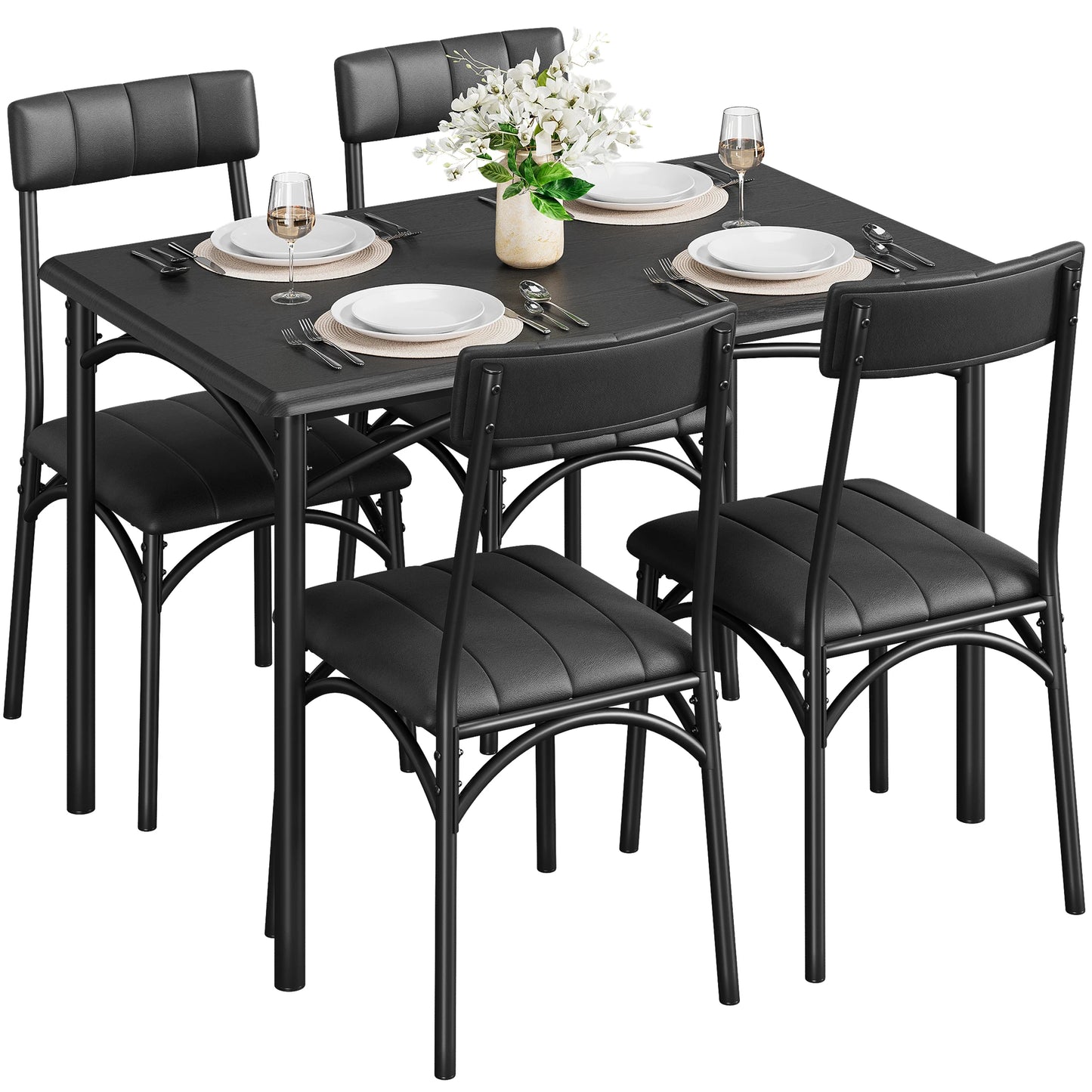 Modern 5 Piece Dining Room Table Set for Apartment,Home, Studio