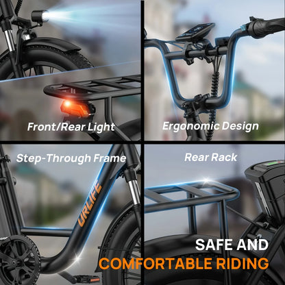 E20 Electric Bike  20''X3" Fat Tire, 7-Speed E-Bike with Dual Disc Brake