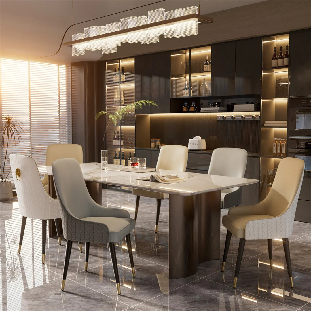 Set of 2 Luxury Microfiber Leather Dining Chairs