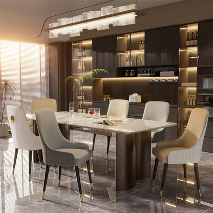 Set of 2 Luxury Microfiber Leather Dining Chairs