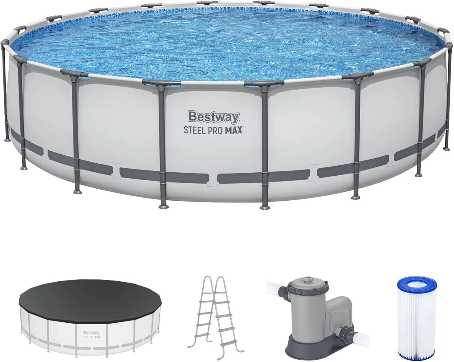 Bestway Steel Pro MAX 14' x 48" Above Ground Pool, Round Metal Frame Outdoor Swimming Pool Set with Filter Pump,
