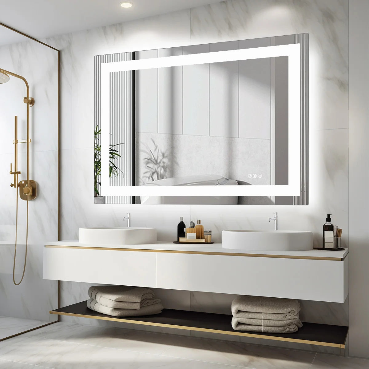 36"x 24"LED Bathroom Vanity Mirror  with Front Light and Backlit or  Living Room
