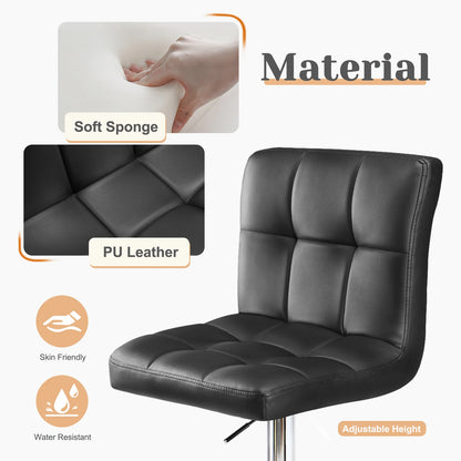 Adjustable Leather Bar Stools Set of 2