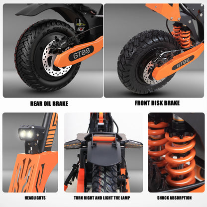 Dual Motor Electric Folding Scooter  Top Speed 46MPH,60V27AH, 11-inch Off-Road Tires