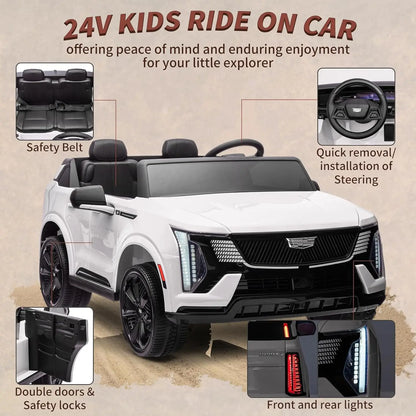 24V Kids Ride on Battery Powered Electric Vehicle w/Remote Control, 2 Seater 4-Wheel Shock Absorbers
