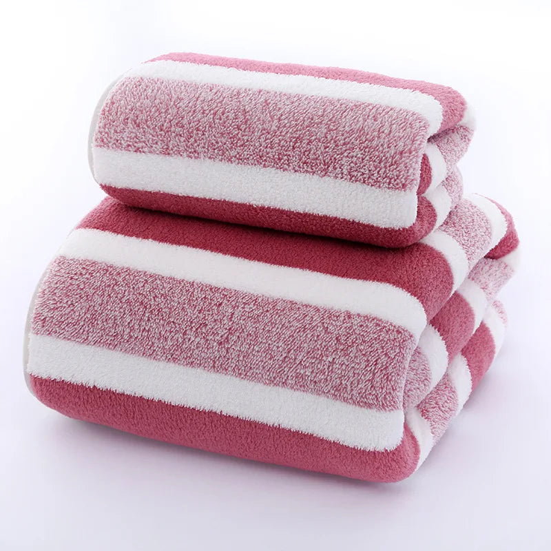 Striped Pattern Towel Set ,Soft Face Towel, Bath Towel Quick Drying Absorbent Towels For Bathroom