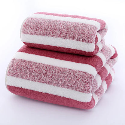 Striped Pattern Towel Set ,Soft Face Towel, Bath Towel Quick Drying Absorbent Towels For Bathroom