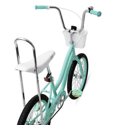 20 Inch Girls Bike with Training Wheels, Banana Seat Bike for Girls Ages 7-12 Years Old with Handbrake and Coaster Brake