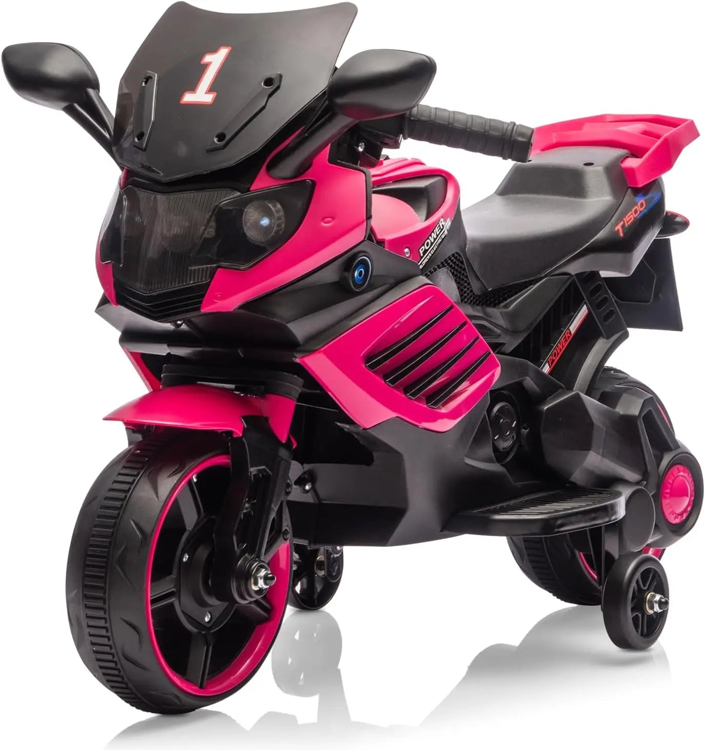 6V Kids Motorcycle, Electric Ride On Toy with Training Wheels, Working Headlight, Horn & Music,for Toddlers Boys Girls 3-6Y