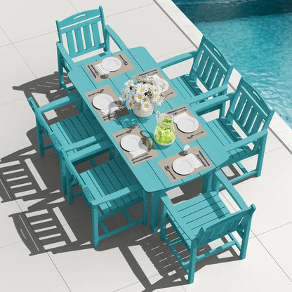 All-Weather 7-Piece Outside Table and 6 Chairs