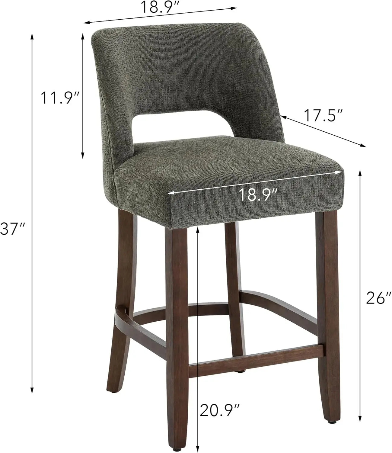 Upholstered Modern Counter  Height Bar Stools (2)