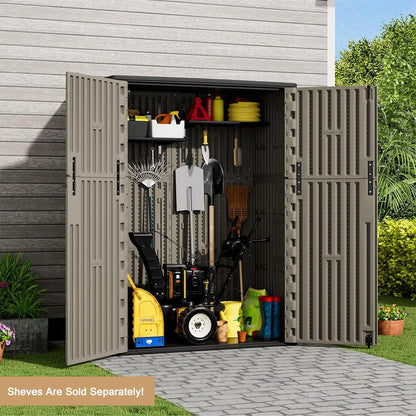 Outdoor Vertical Storage Shed,57 Cu.ft  Resin Sheds & Outdoor Storage