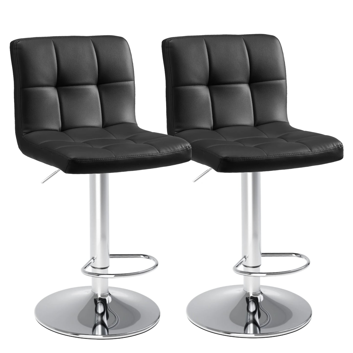 Adjustable Leather Bar Stools Set of 2
