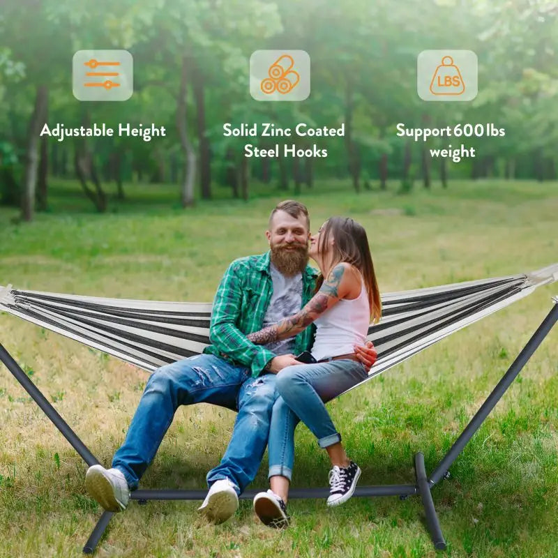 Adjustable Stand Hammock - 600lb Capacity Stylish Hammock Bed with Storage Bag for Outdoor Relaxation