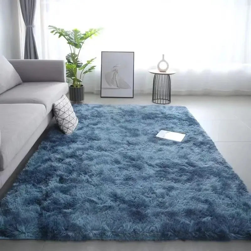 Tie-Dye Non-Slip  Silk Wool Rugs   Machine Washable Carpet Mats