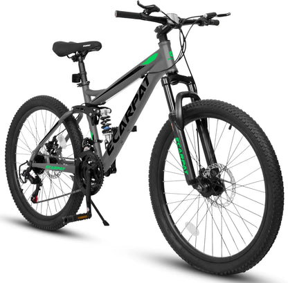 Dual Full Suspension Mountain Bike 24/26/27.5 Inch, Mens Women  21-Speed Disc Bicycles