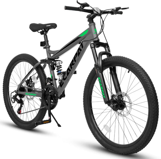 Dual Full Suspension Mountain Bike 24/26/27.5 Inch, Mens Women  21-Speed Disc Bicycles