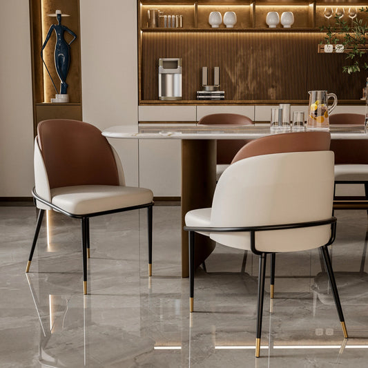 Faux Leather Dining Chairs Set of 2,