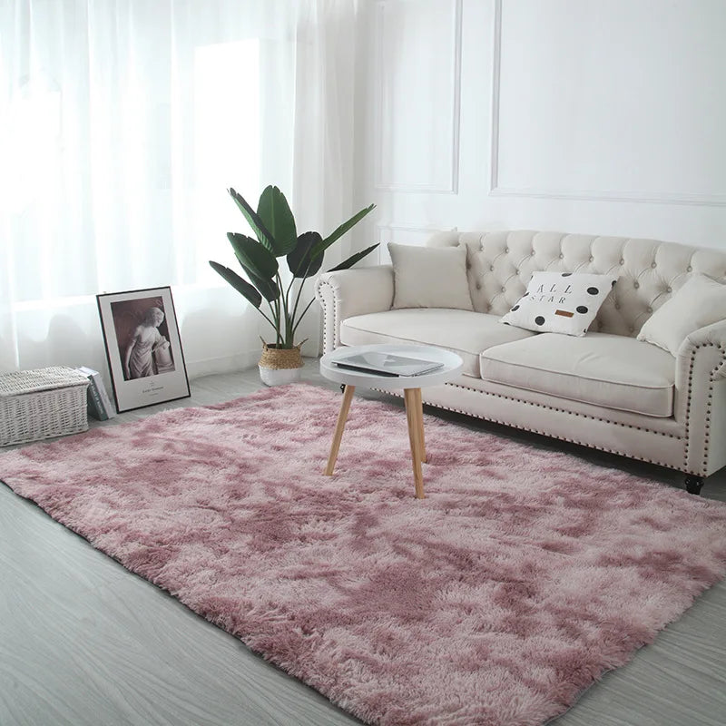 Soft Fluffy Home Mat-Dye Plush Carpet