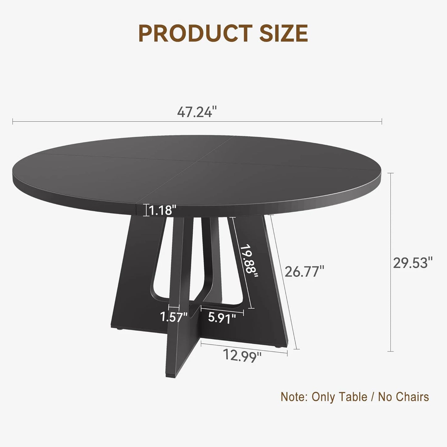 Round Farmhouse Kitchen Dining Table