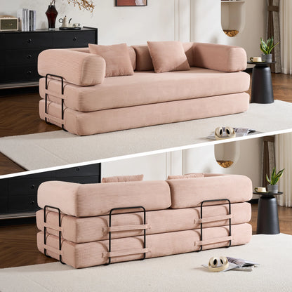 79" Convertible Sofa Bed with Removable Armrests,