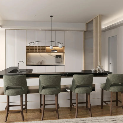 Upholstered Modern Counter  Height Bar Stools (2)
