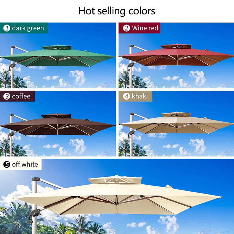 Outdoor Courtyard Umbrella,  with Base,360°Rotation