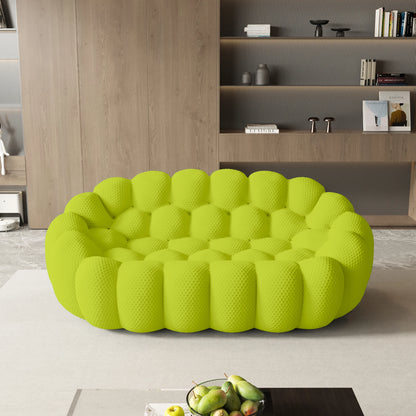 78'' Modern Curved Boneless Sofa Comfy 3D Knitted Fabric Loveseat Couch Football-Shaped Lazy Floor Sofas for Living Room