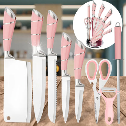 9 pcs Black Pofessional Kitchen Knife Set f