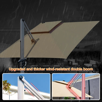 Outdoor Courtyard Umbrella,  with Base,360°Rotation