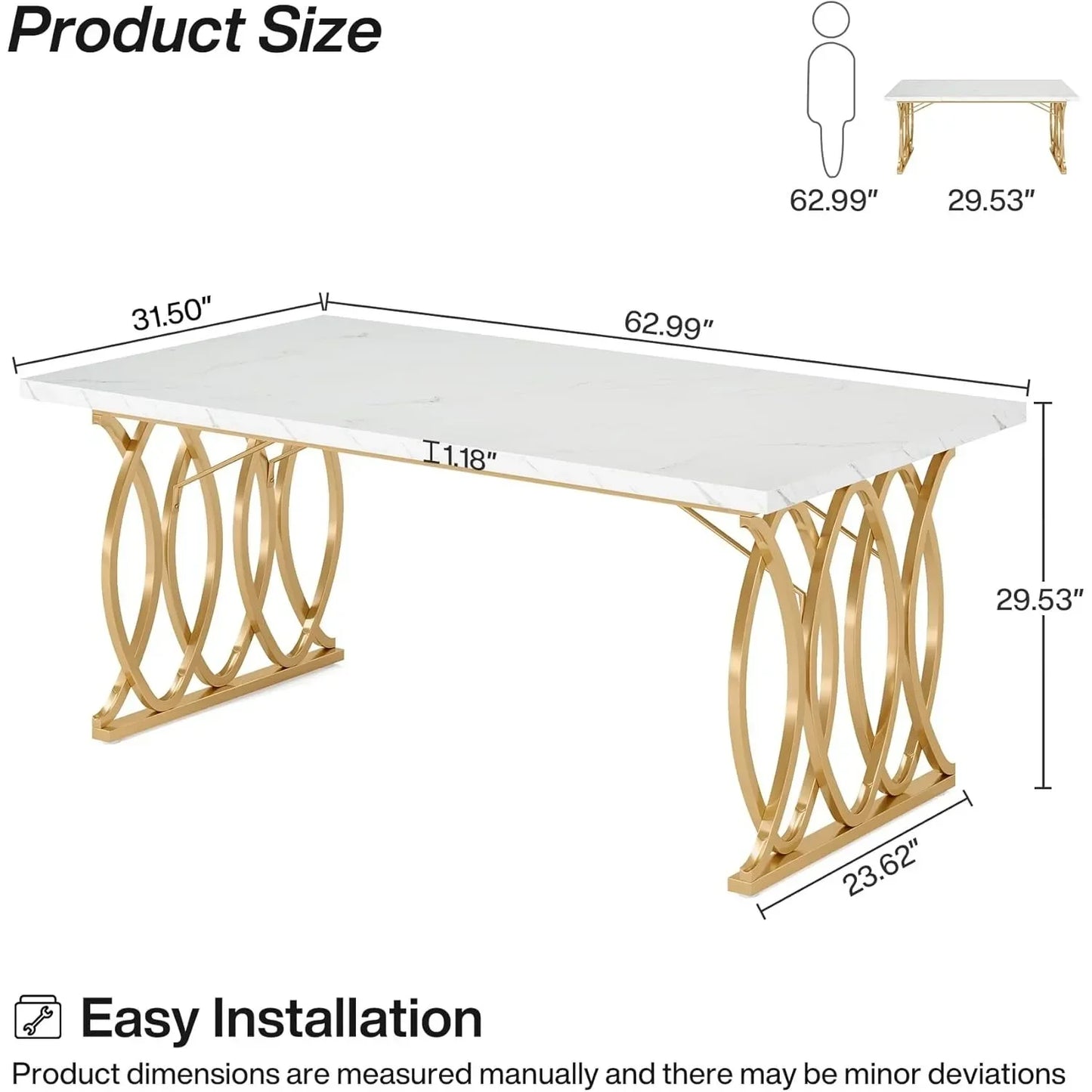 Unique Rectangular Dinner Table seats 4 to 6