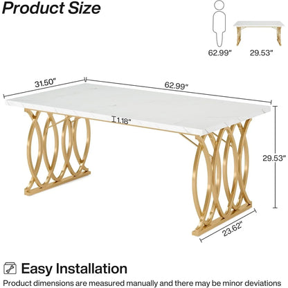 Unique Rectangular Dinner Table seats 4 to 6