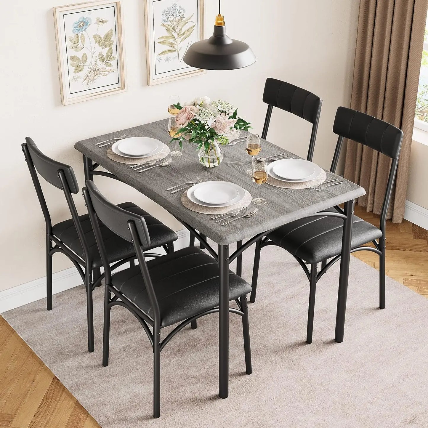 Modern 5 Piece Dining Room Table Set for Apartment,Home, Studio