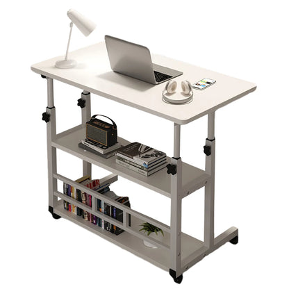 Multi-Layer Height Adjustable  Wooden Computer Desk for Home Office