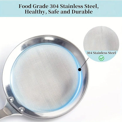 3 Pcs Oil Skimmer & Strainer with Heat Resistant Handle, Dishwasher Safe