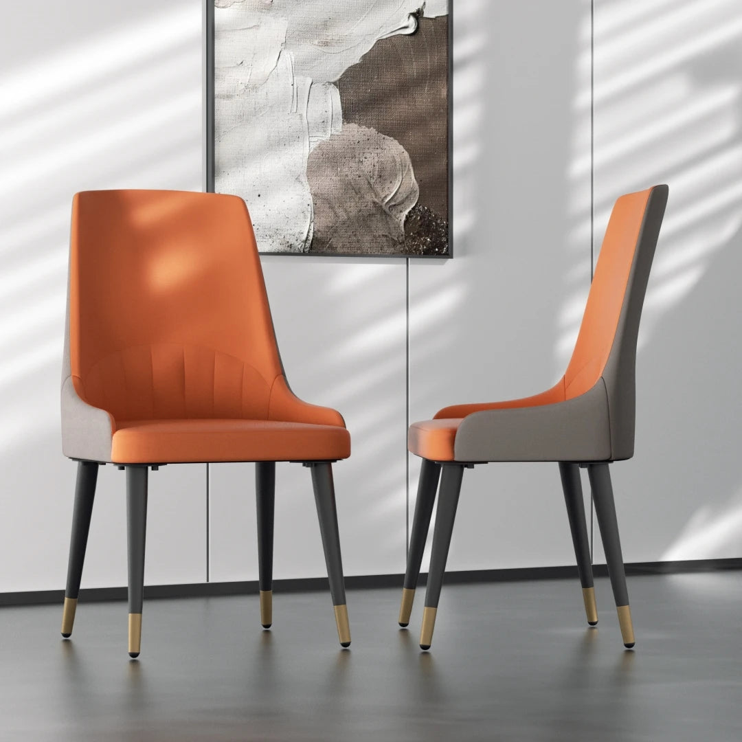 Set of 2 Luxury Microfiber Leather Dining Chairs