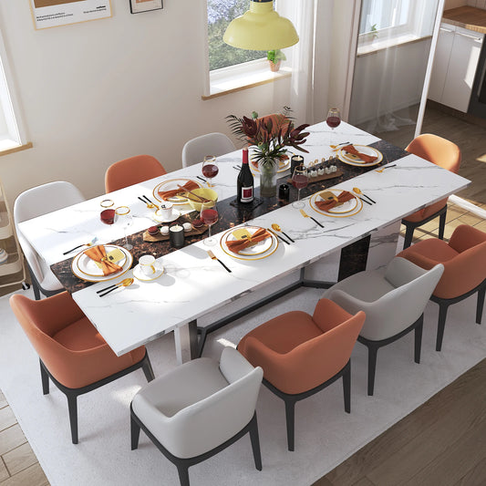 71In Large Rectangular White Dining Table for 4 5 6 8 10 People,