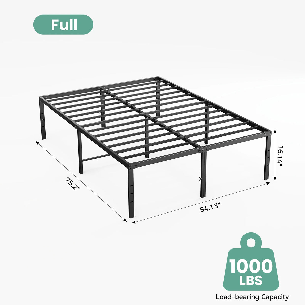 Metal Platform 16IN Tall Basic Bed Frame Sturdy Steel Heavy Duty