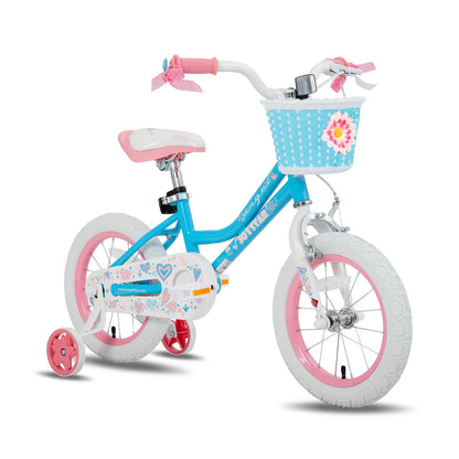 Colorful Girls Bike with Basket & Training Wheels 4 sizes 12 14 16 18