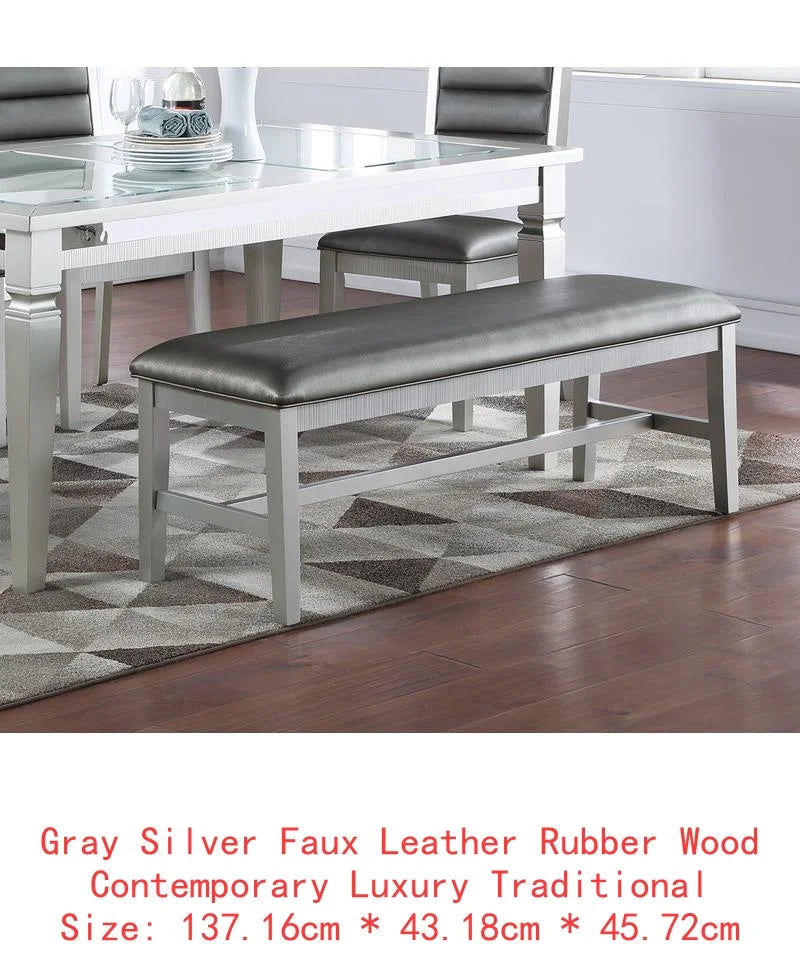 Formal 1pc Dining Table with 2 Leaves,