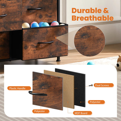 Bedside Steel Frame Wardrobe  With 10 Fabric Drawers