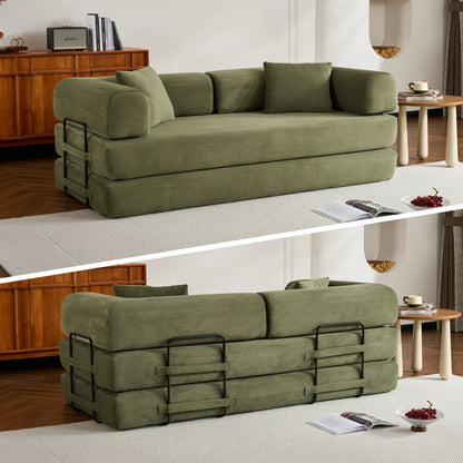 79" Convertible Sofa Bed with Removable Armrests,