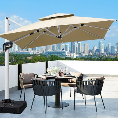 Outdoor Courtyard Umbrella,  with Base,360°Rotation
