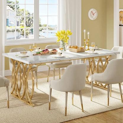 Unique Rectangular Dinner Table seats 4 to 6