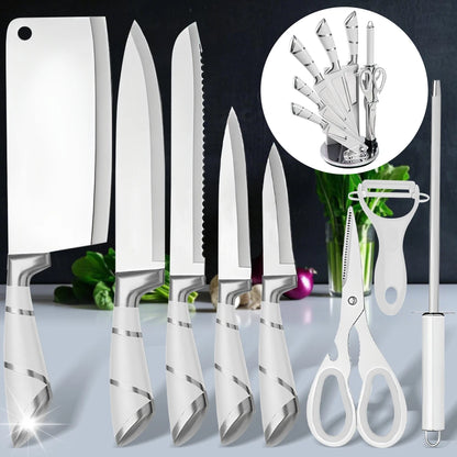 9 pcs Black Pofessional Kitchen Knife Set f