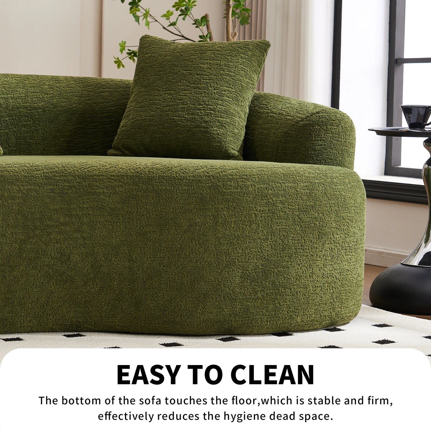 110'' Curved Modular Sectional Sofa Chenille All-Foam Frameless Couch