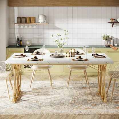 Unique Rectangular Dinner Table seats 4 to 6