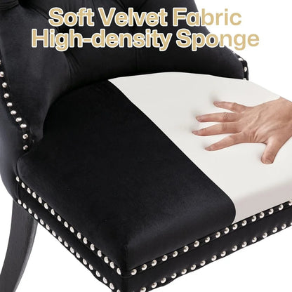 Velvet Dining Chairs Set of 6, Nikki Collection Dining Room Chairs with Wood Legs